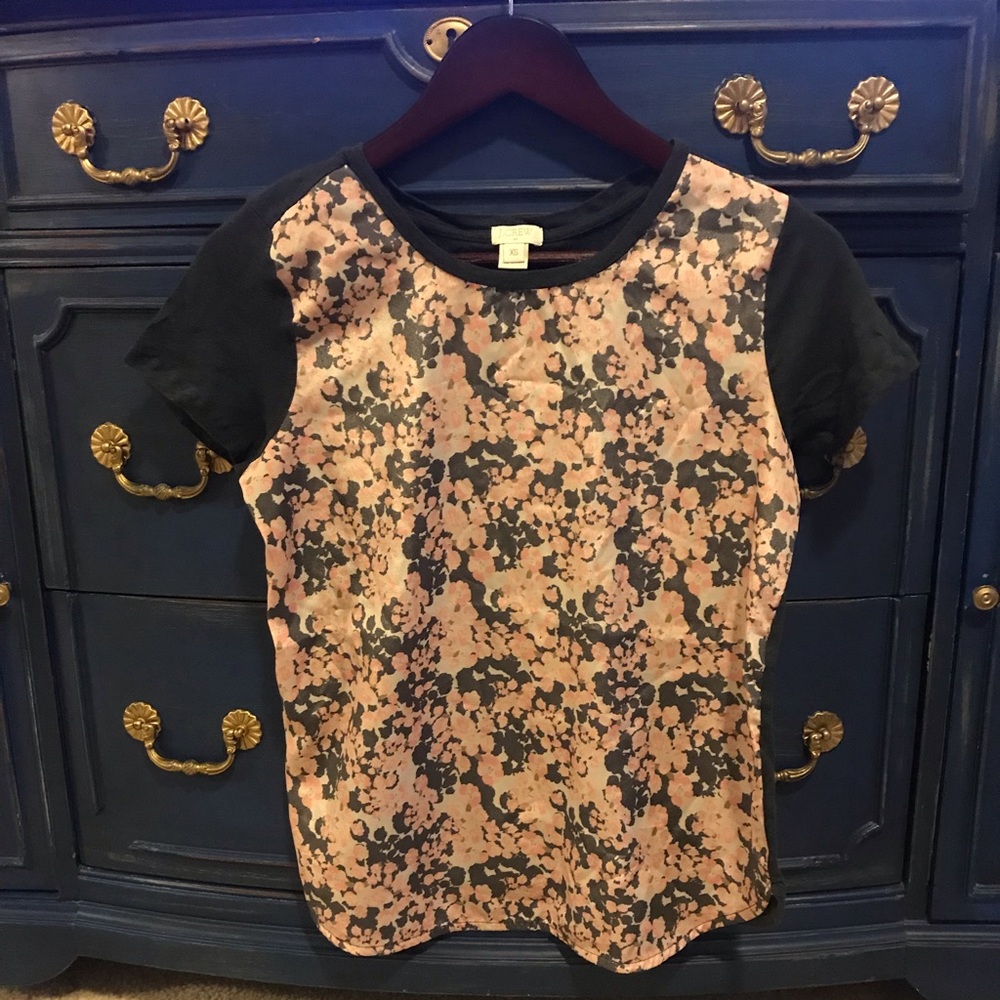 JCrew floral and cotton tee